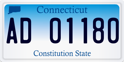 CT license plate AD01180