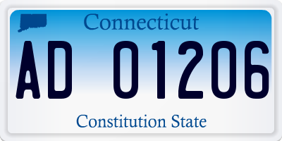 CT license plate AD01206