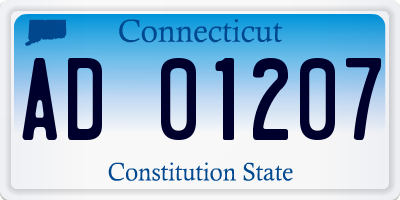 CT license plate AD01207