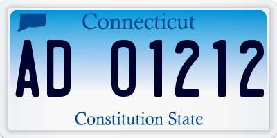 CT license plate AD01212