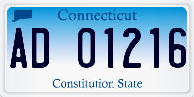 CT license plate AD01216