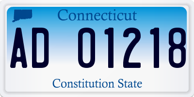 CT license plate AD01218
