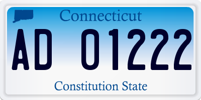CT license plate AD01222