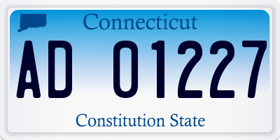 CT license plate AD01227