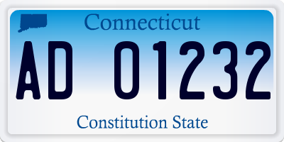 CT license plate AD01232
