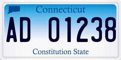 CT license plate AD01238