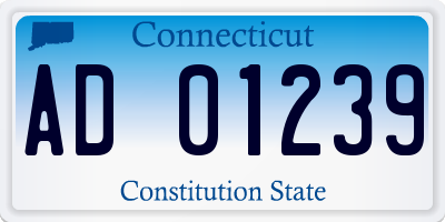 CT license plate AD01239