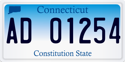 CT license plate AD01254