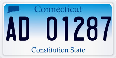 CT license plate AD01287
