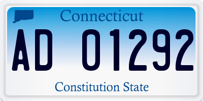 CT license plate AD01292