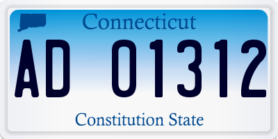 CT license plate AD01312