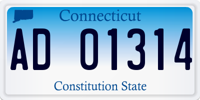 CT license plate AD01314