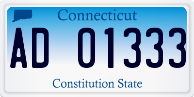 CT license plate AD01333