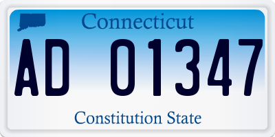 CT license plate AD01347