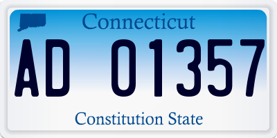 CT license plate AD01357