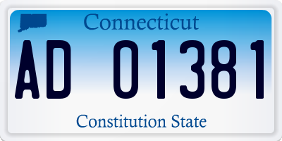 CT license plate AD01381
