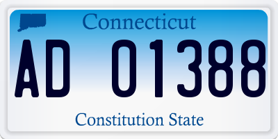 CT license plate AD01388