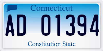 CT license plate AD01394