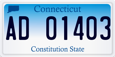 CT license plate AD01403
