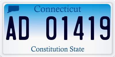 CT license plate AD01419