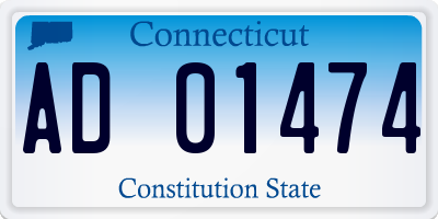 CT license plate AD01474