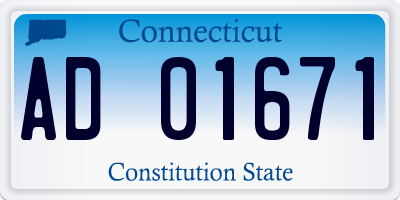 CT license plate AD01671