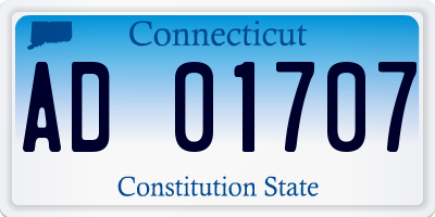 CT license plate AD01707