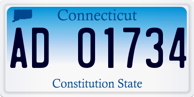 CT license plate AD01734