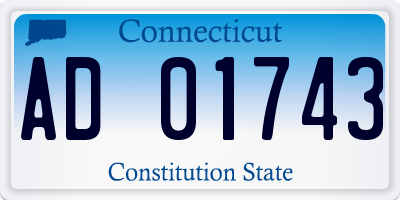 CT license plate AD01743