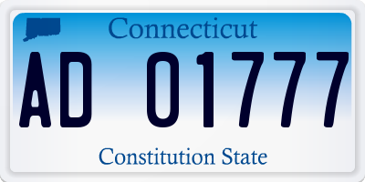 CT license plate AD01777