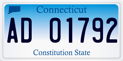 CT license plate AD01792