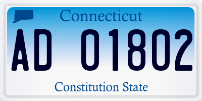 CT license plate AD01802