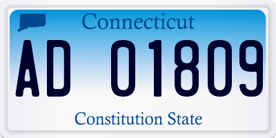 CT license plate AD01809