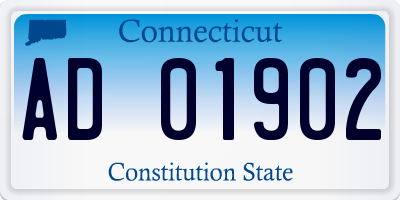 CT license plate AD01902
