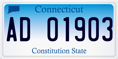 CT license plate AD01903