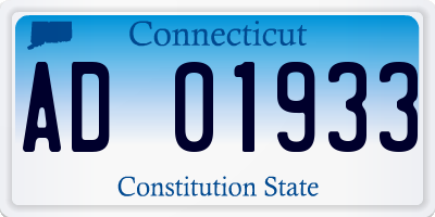 CT license plate AD01933