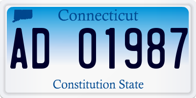 CT license plate AD01987