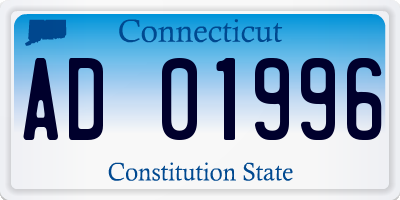 CT license plate AD01996