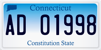 CT license plate AD01998
