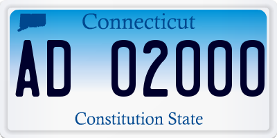 CT license plate AD02000