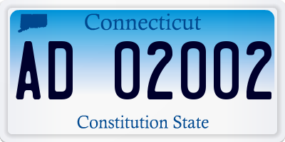 CT license plate AD02002