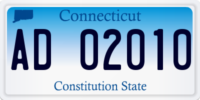 CT license plate AD02010