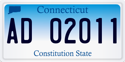 CT license plate AD02011