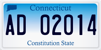 CT license plate AD02014