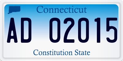 CT license plate AD02015
