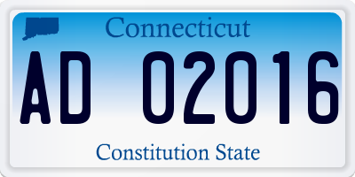 CT license plate AD02016