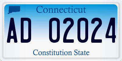 CT license plate AD02024