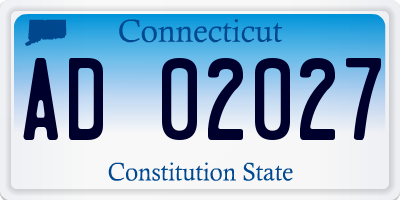 CT license plate AD02027