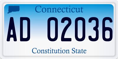 CT license plate AD02036