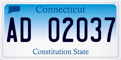CT license plate AD02037